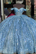 Off Shoulder Sleeveless Beaded Crystal Glitter Bow Knot Quinceañera Dress YQ1012