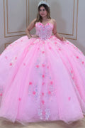 Vestido de Quinceañera Azul Marino con Lentejuelas, Apliques de Cuentas, Brillos y Escote Bardot YQ1055