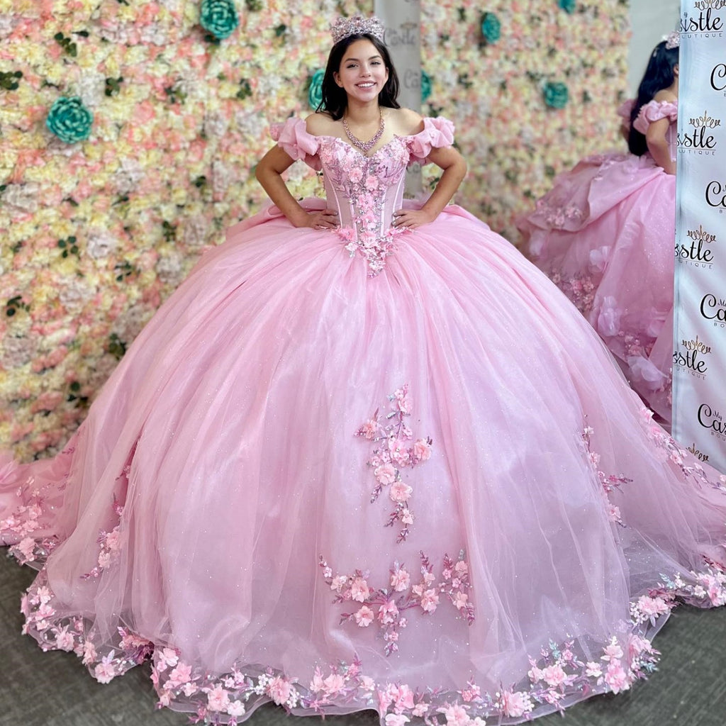 Ärmelloses Off-Shoulder-Ballkleid mit Applikationen, Rüschen, Stufenrock und Schleife, Schwarz Royalblau, Quinceañera-Kleid YQ1150