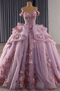 Vestido de Quinceañera Azul Marino con Lentejuelas, Apliques de Cuentas, Brillos y Escote Bardot YQ1055